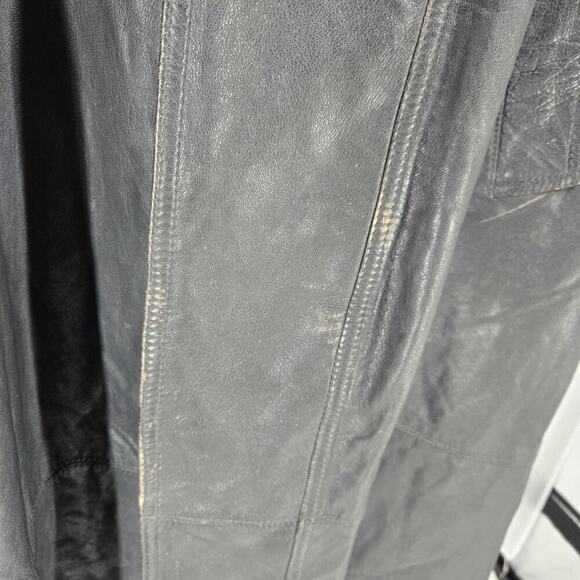 YVES Saint Laurent Ventage Lambskin Nappa Leather Thrashed Distressed Trench - Picture 13 of 16